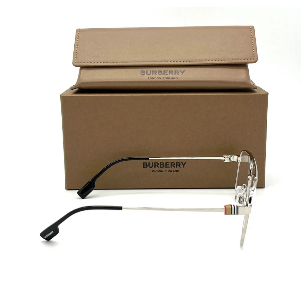 Authentic New BURBERRY MICHAEL BE1377 1005 Silver / Demo Lens 55mm Eyeglasses - Picture 3 of 5